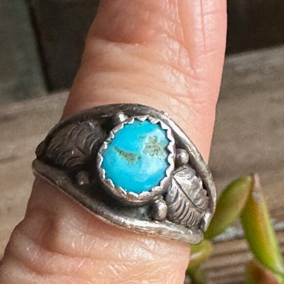 Navajo Sterling Turquoise Ring | Size 6.5 | Southwestern Native American - Picture 6 of 7